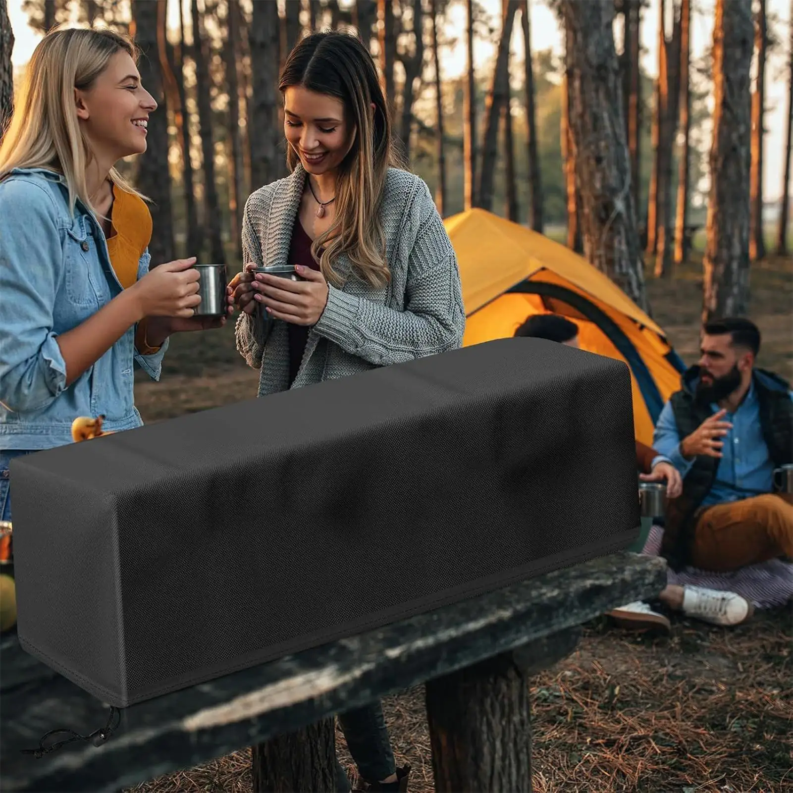 Feuerstellenabdeckung, wasserdicht, quadratisch, tragbar, wetterbeständig, Feuerstellenabdeckung für Heckklappe, Balkon, Hinterhof