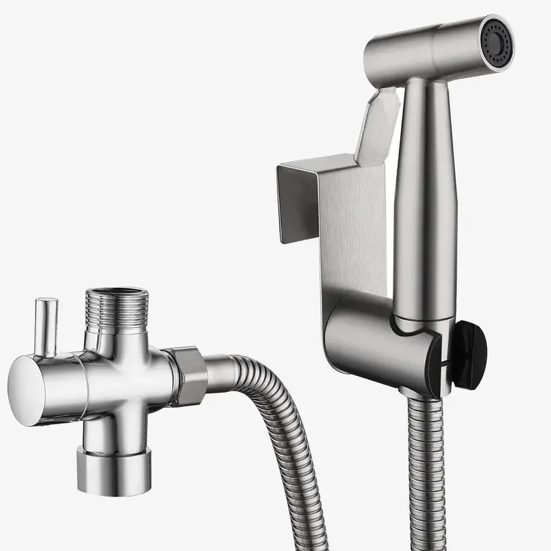 Bathroom Bidet Sprayer Kit, Modern Brass Durable Handheld Sprayer Kit with 1x Hose, Adjustable Water Pressure, Easy Installation, Easy to Maintain for Baby Wash & Feminine Hygiene