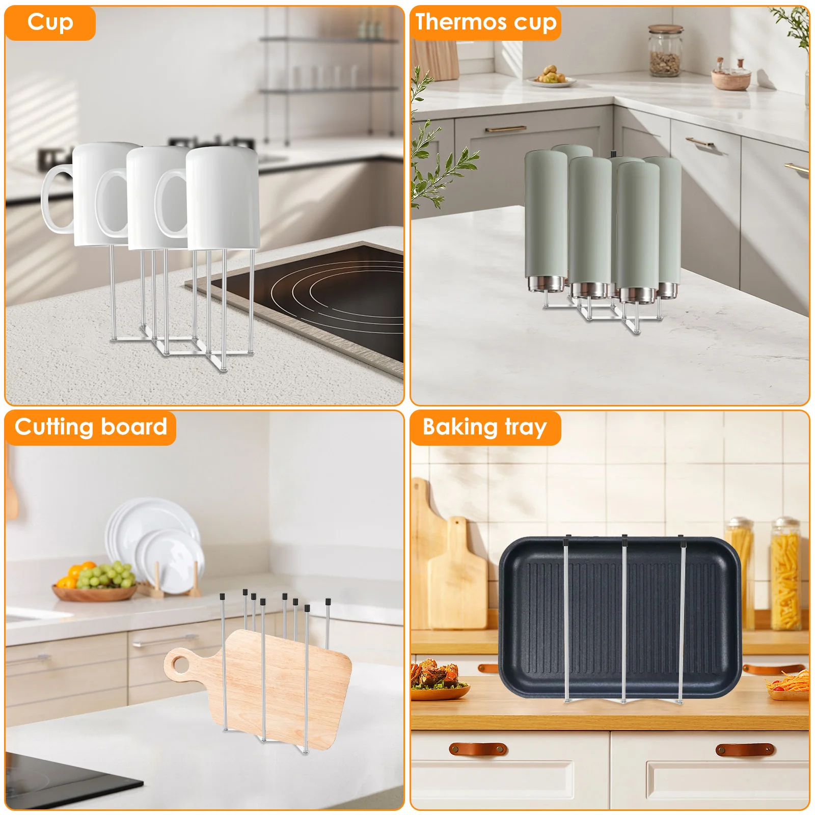 Opvouwbaar droogrek voor babyflessen, roestvrij staal, verticaal droogrek voor babyflessen, intrekbare bekeropslag, afvoerstandaard