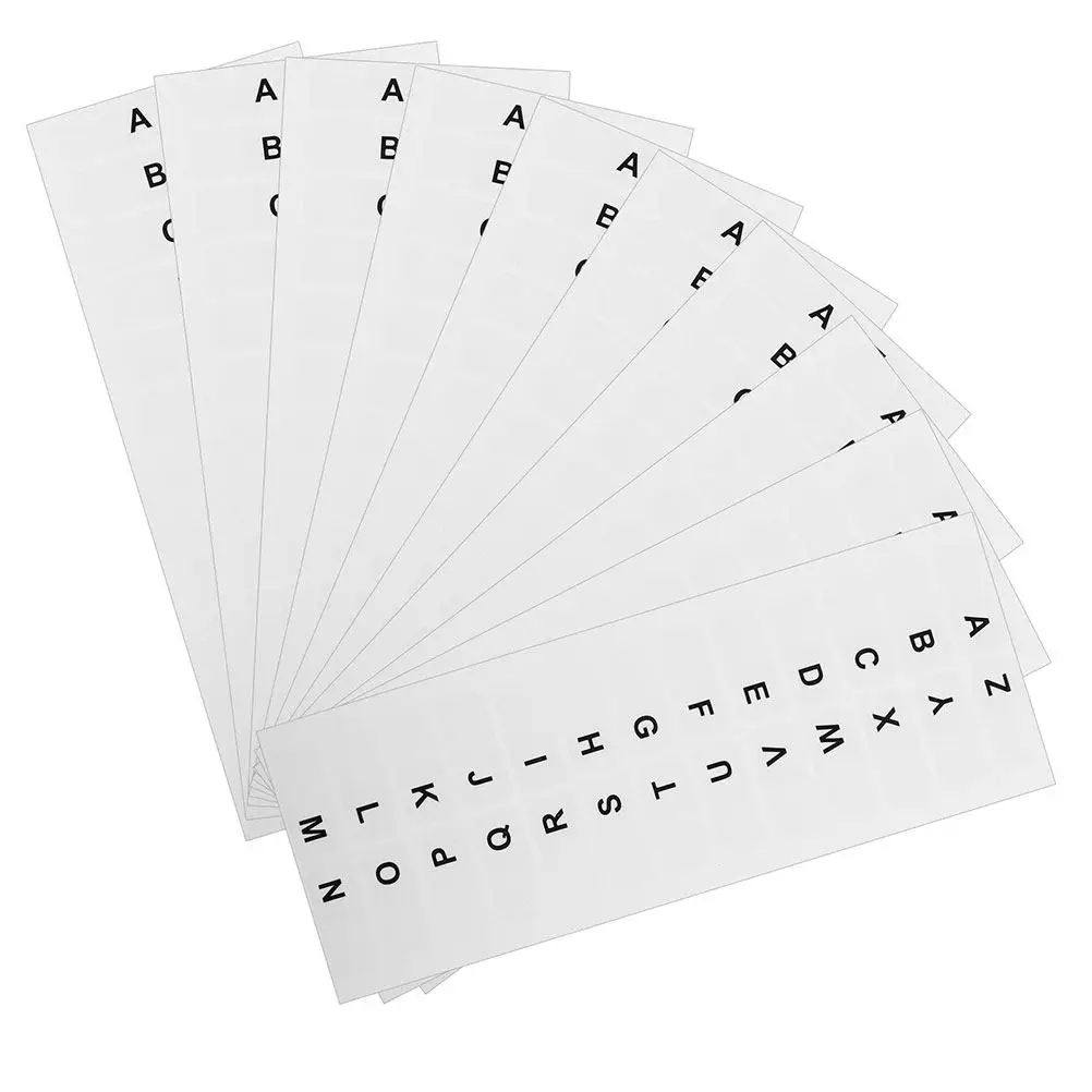 

10 Sheet White Index Tabs Writable Surface Strong Adhesion Book Annotation Supplies Office School Home Use A-Z Alphabet Label