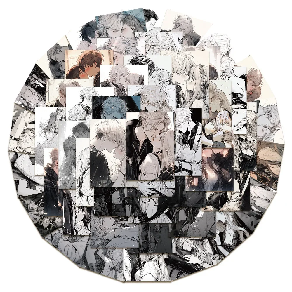 ملصقات صور تقبيل الزوجين المحبون مكونة من 50 قطعة - شارات زخرفية لأجهزة الكمبيوتر المحمولة وأجهزة الكمبيوتر المحمولة والمجلات وتسجيل متجر YourLife