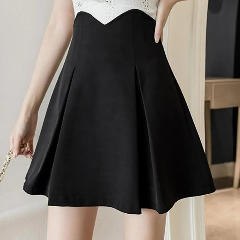 

Preppy Style High-waisted Slimming Black Dress Sweet Popular Black Pleated Skirts Black Elegant High Waist Micro Skirt Women