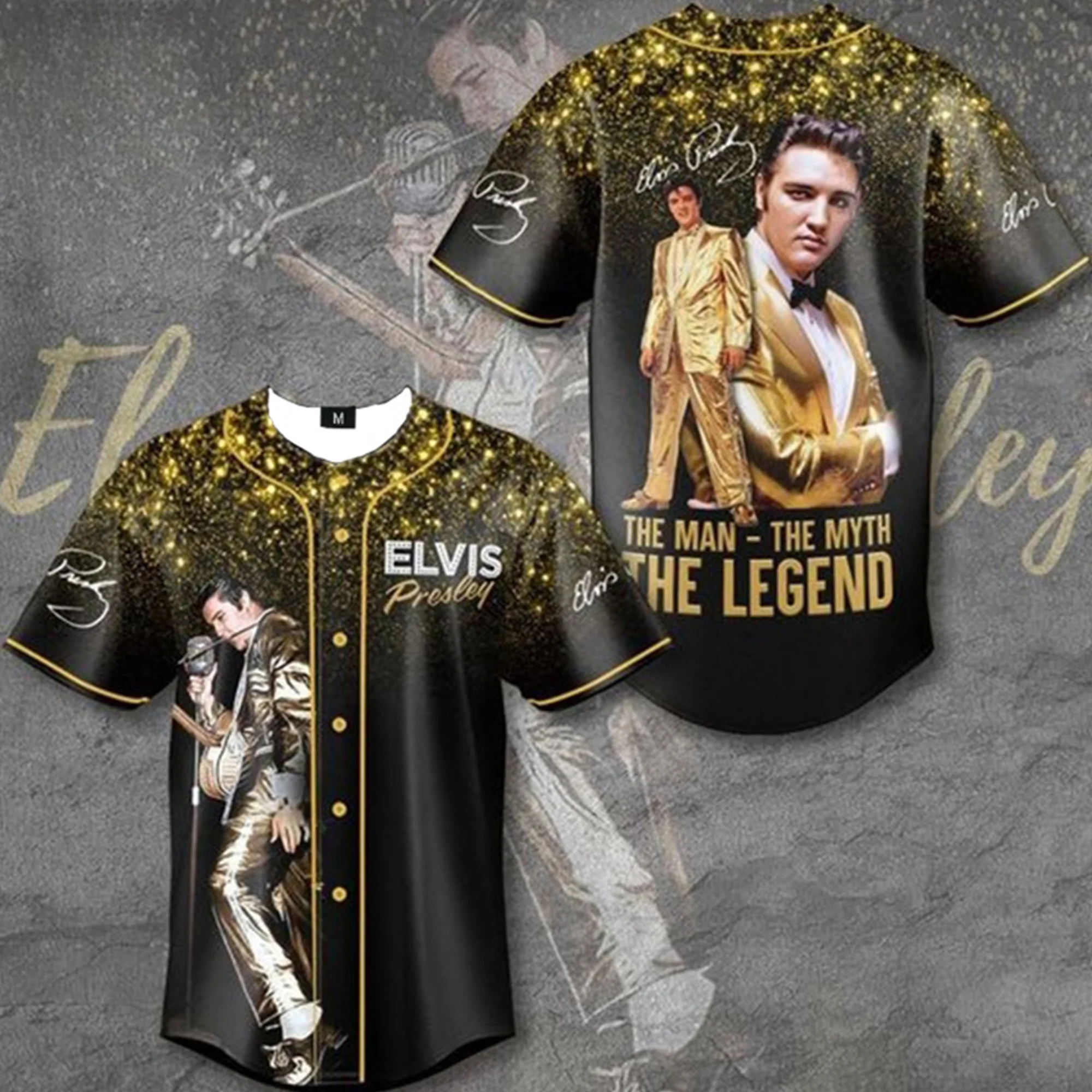 Hip Hop Rock And Roll Elvis Presley Baseball Jersey Fashion Vintage T-shirts Fans Commemorative Edition Clothing Streetwear Tops