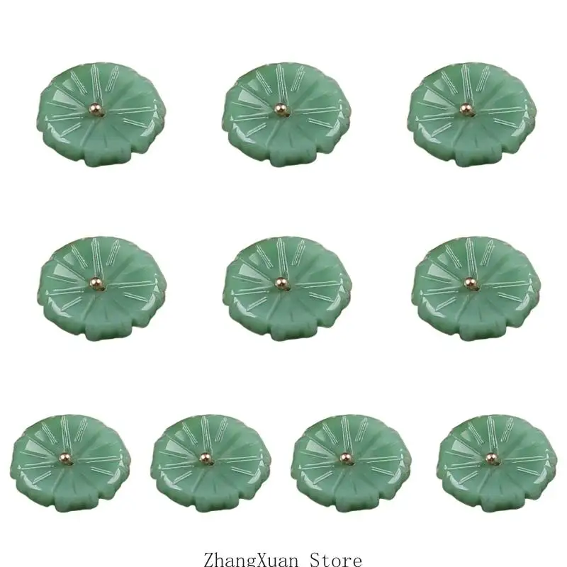 10 Stück Blumenform Harz dekorativer Knopf Cheongsam Harz Knoten Knopf für traditionelle Kleidung Nähen Dekoration 3XUF – Detail 2