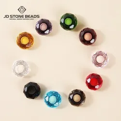 10Pcs/Lot Natural Crystal Faceted Clear Quartz 5.5mm Big Hole Glass Beads For Jewelry Making Diy Neckalce Pendant Accessory
