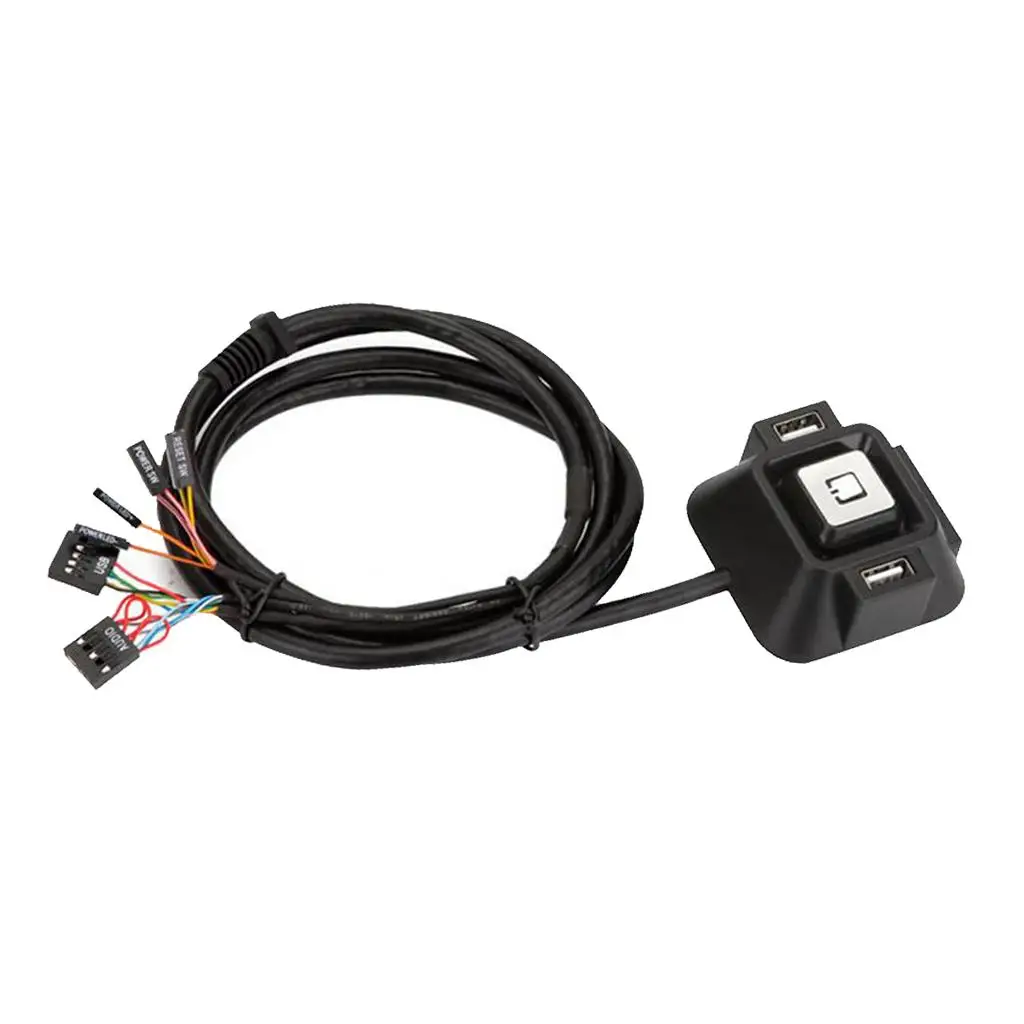 Desktop Computer Case Switches With Dual USB Ports+Power Reset Button