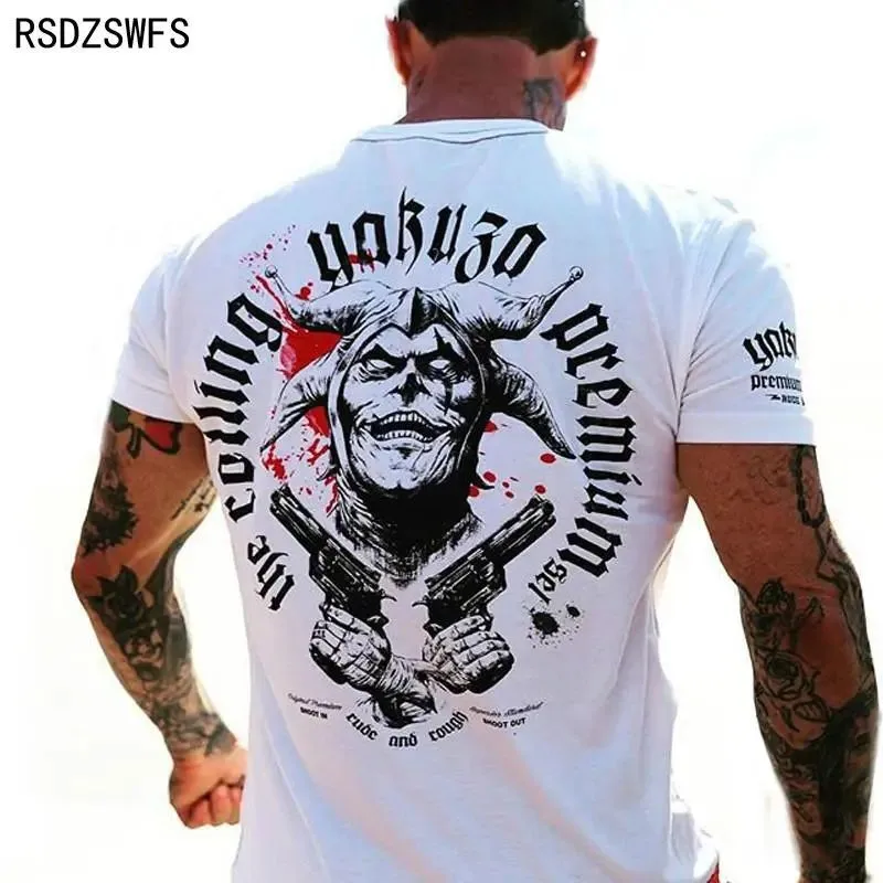 Camiseta de cuello redondo transpirable y cómoda a la moda de verano para hombre con estampado de calavera top de moda informal para exteriores