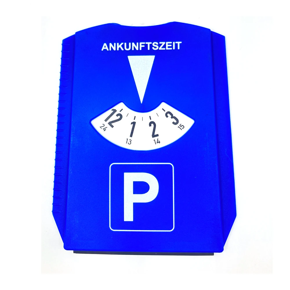 قرص ركن السيارة البلاستيكي الأزرق المحمول ABS قرص ركن السيارة الموقت على مدار الساعة عرض وقت الوصول #5