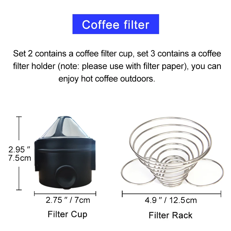 Widesea Camping Cookware Set Stove Tableware Mini Burner Coffee Cup Filter Funnel Fork Spoon Kitchenware Portable Mesh Bag