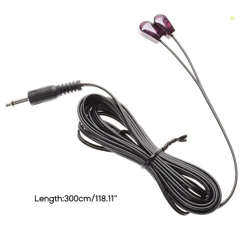 المزدوج الأشعة تحت الحمراء للتحكم عن بعد موسع تمديد كابل 3.5 مللي متر الأشعة تحت الحمراء الارسال مكرر كابل لمجموعة التلفزيون