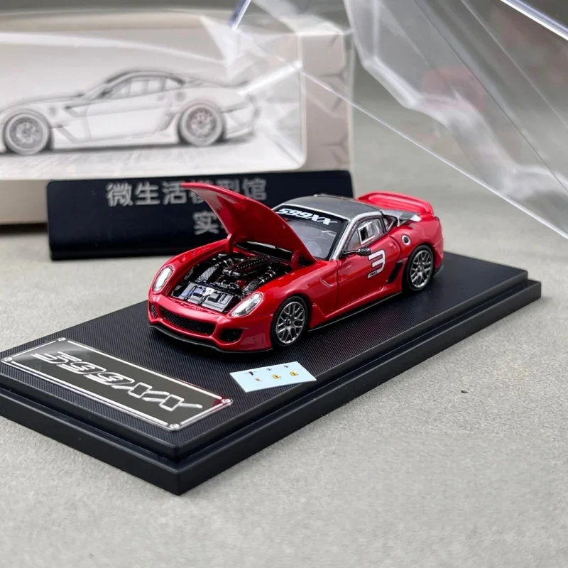 RM 1:64 599XX capó de motor que se puede abrir modelo de coche de aleación de simulación fundida a presión, juguete de regalo del festival para niños, artículo de exhibición coleccionable para adultos.