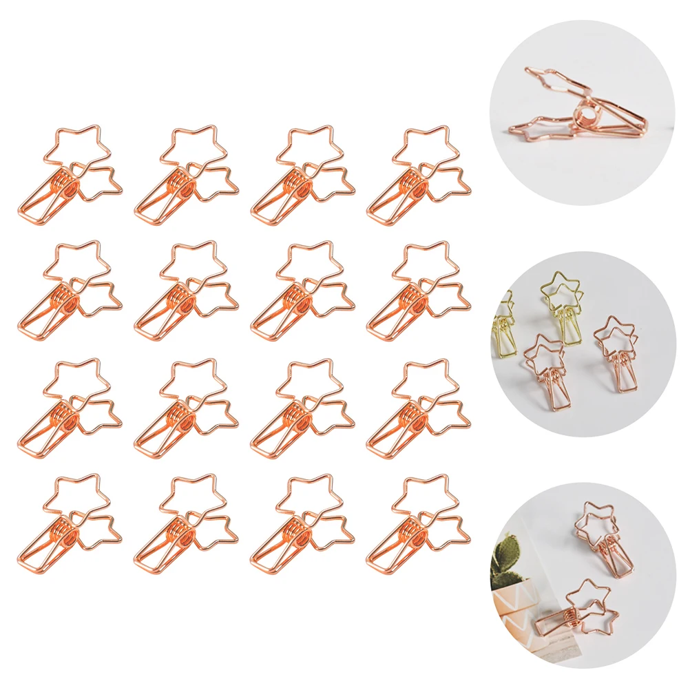 

16Pcs Metal File Clips Bill Organizer Creative Appearance for Students Teachers Metal Receipt Clip Office File Clips