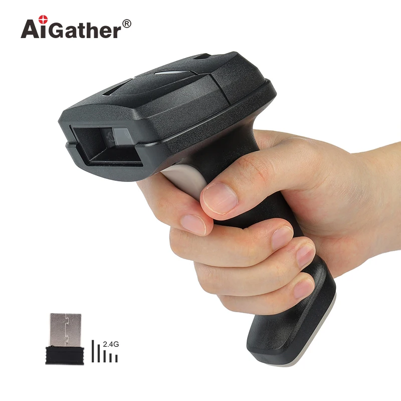 AiGather A-9528SR Wireless 2.4GHz USB Receiver Handheld Barcode Qr Code Reader with AUTOSENSE