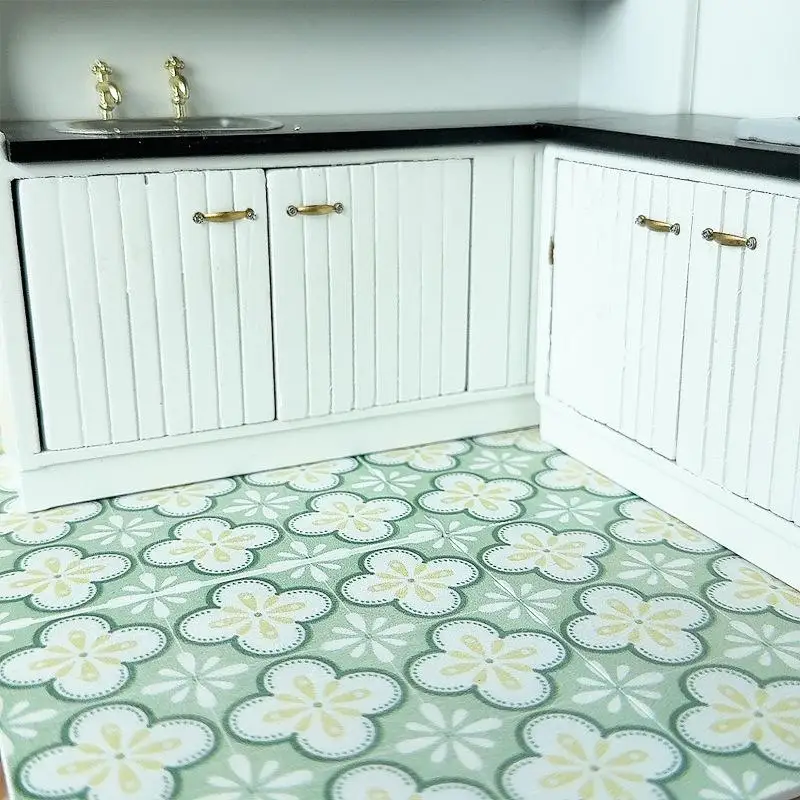 1 unidad de casa de muñecas en miniatura, suelo de madera cuadrado, modelo 1/12, Mini casa de muñecas, baño, decoración para sala de estar, accesorios de juguete