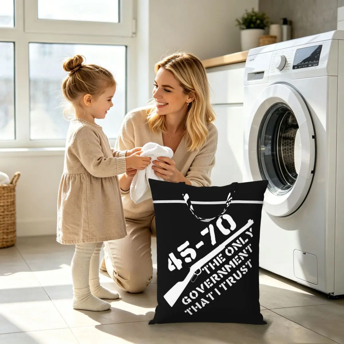 45-70 The Only Government I Trust Guns Firearms Anarchist Panier à linge pliable de grande capacité pour le rangement et le lavage