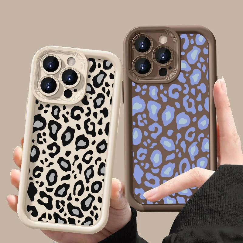 Leopard Patterned Case For iPhone 16 Pro Max Shockproof Bumper Phone Cover Coque For iPhone 14 15 Pro Max 13 12 11 16e 17 Air - náhled 2