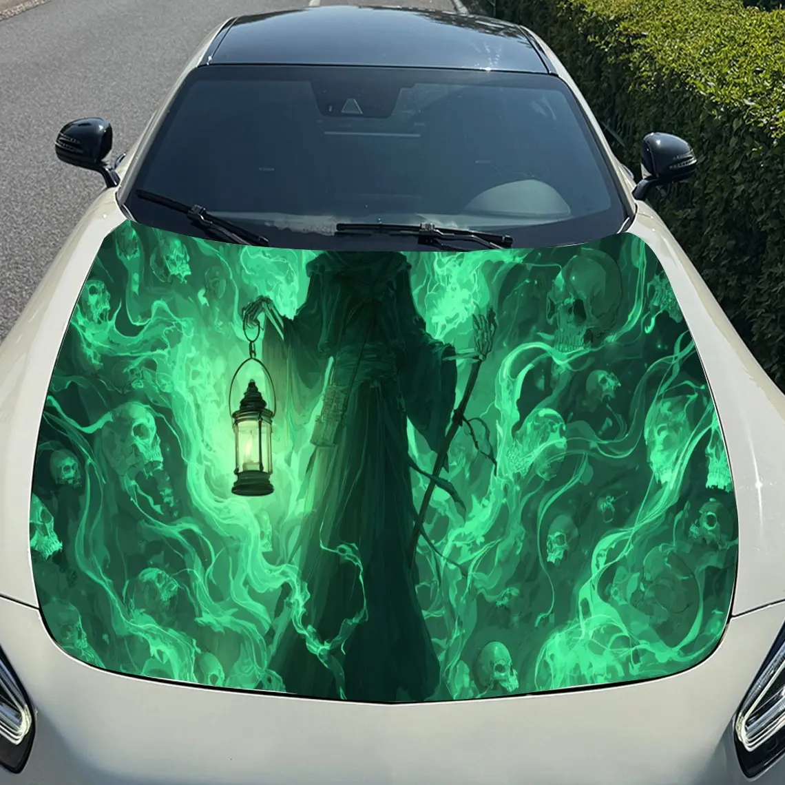 فوانيس شبح مخيفة و Will-o'-the-Wisps غطاء السيارة ملصقات الفينيل حماية سطح السيارة ملصق تزيين السيارة غطاء الفينيل التفاف