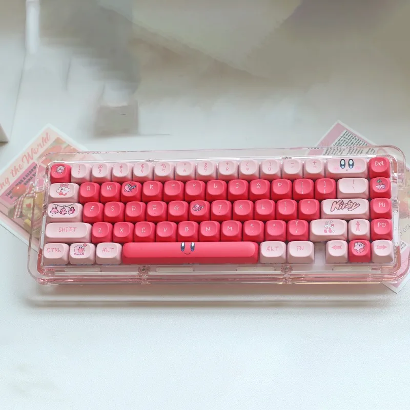 

Mechanical Keyboard Accessories Kawaii Kirby Theme Keycap Set PBT Material Durable Keycaps CHERRY/ MOA / XDA Height Keycap