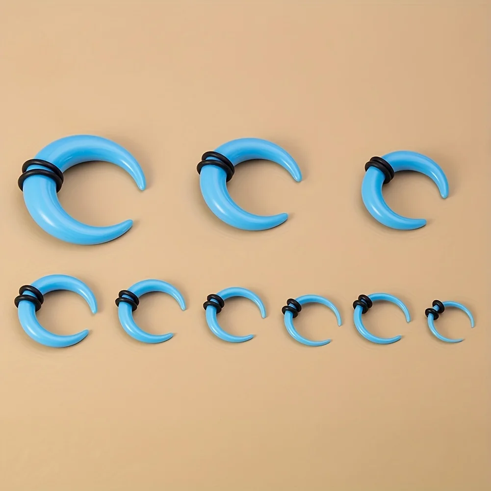 2Pcs Buffalo Horn Septum Ring, Acrylic Ear Gauges
