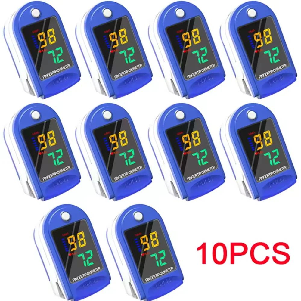 10PCS Finger Clip Oximeter Home Use Led Oximeter Home Use Meter Portable Visual Finger Clip Oximeter Saturation Mete