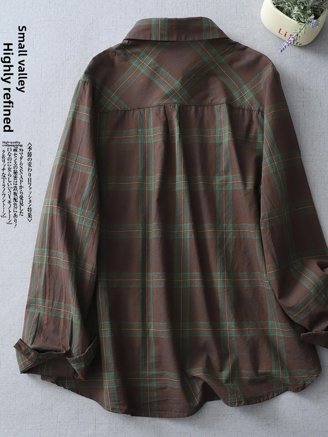 Loose Long Sleeve Casual Shirt Women's plus Size Versatile Slimming Top High-End Vintage Style Fashionable Autumn Wear