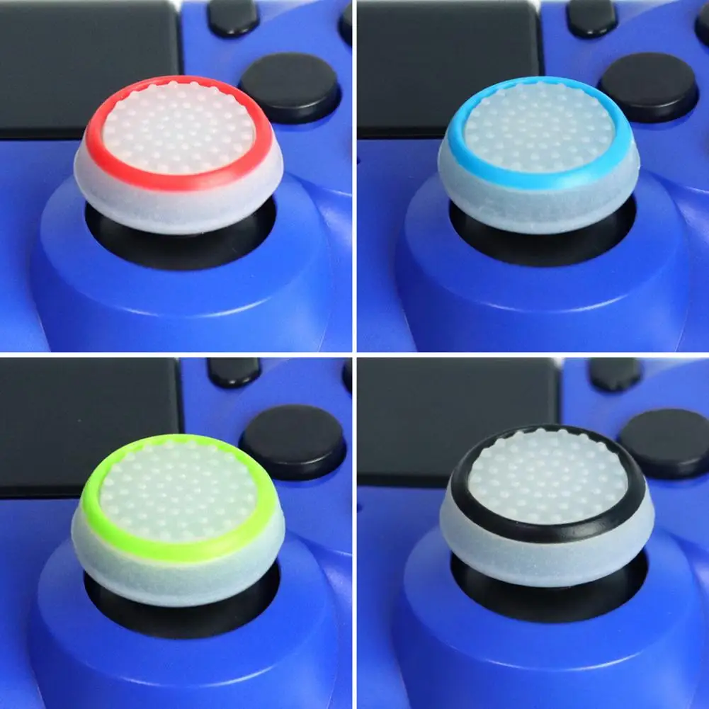 Comfortable 2Pcs Precise Gamepad Thumb Stick Grip Cap Smooth Surface Joystick Cover Round Shape