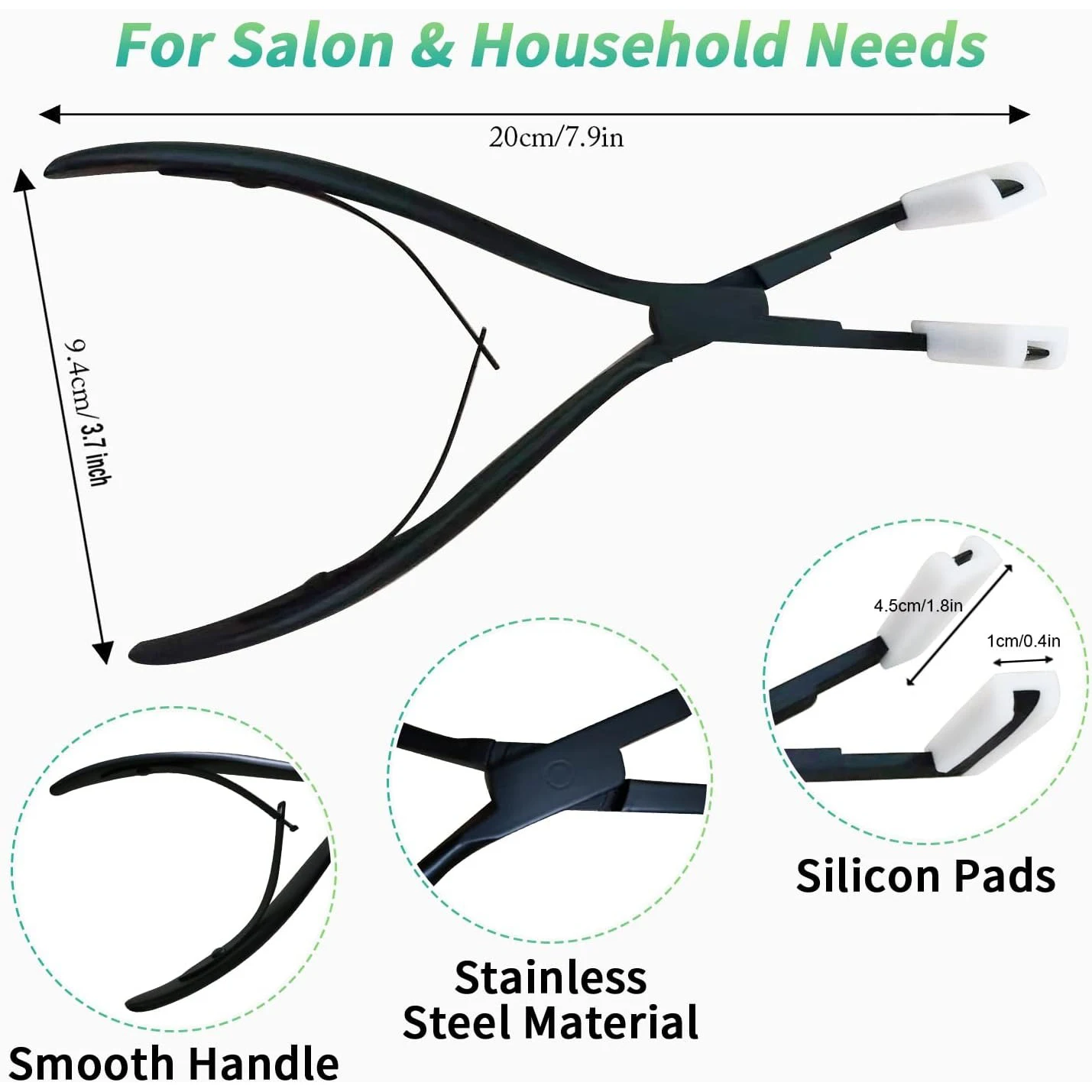1 PC 7 inch Silver Stainless Steel Pliers for tape hair extension Tape Sealing Pliers Keratin Hair Extensions Tools