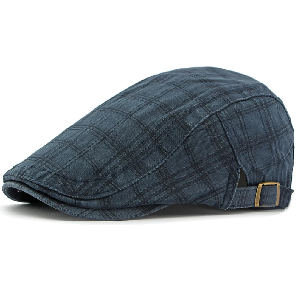

MZ4239 Berets Four Seasons Cotton Cap for Men Women Plaid Artist Painter Beret Hat Male Female Ivy Flat Cap Adjustable Beret Cap