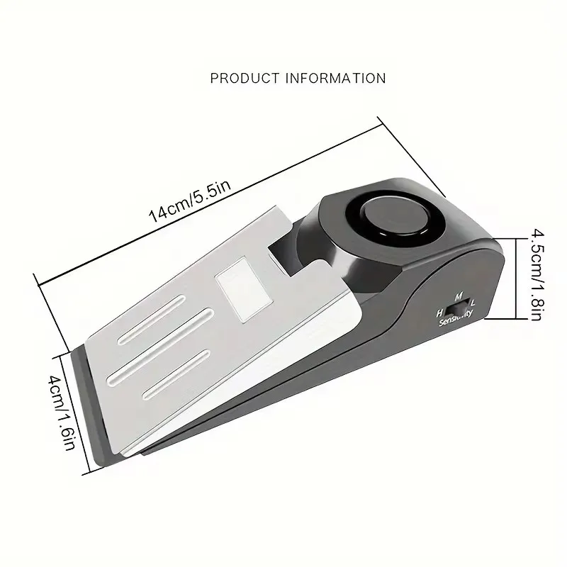 120DB Door Obstruction Anti-theft Alarm, Door Gap Alarm, Door Stopper Alarm, Household Door Stopper Alarm