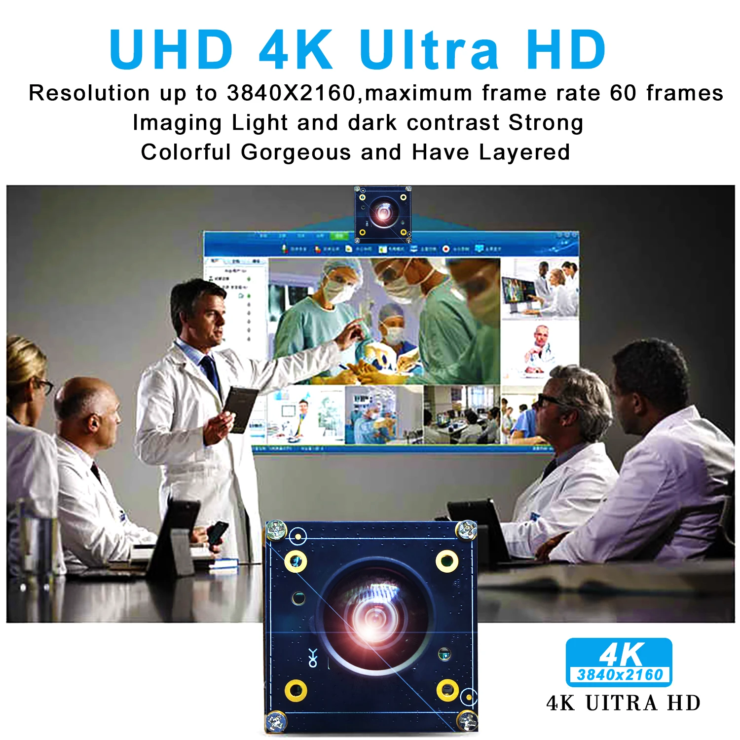 Ultra HD 2160P 4K 60FPS USB-Webcam-Board-Modul mit 115-Grad-Weitwinkelobjektiv MI IMX415 Live-Streaming-Kameramodul