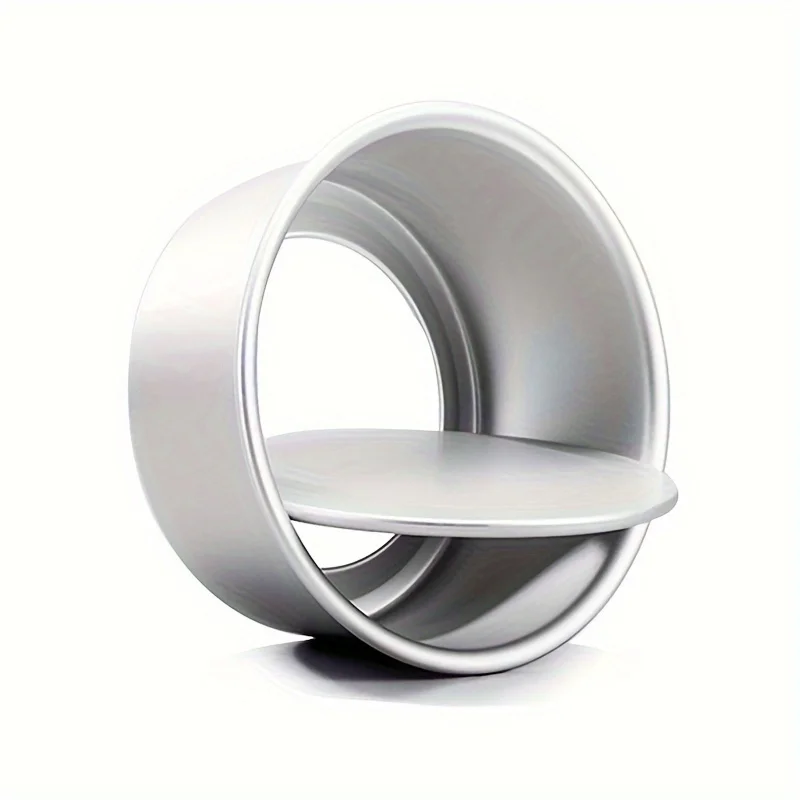 

E2 3Pcs Round Cake Pan Set 4/6/8 Inch Hard Anodized Aluminum Mold Home with Removable Bottoms for Easy Cake Removal Baking Mould