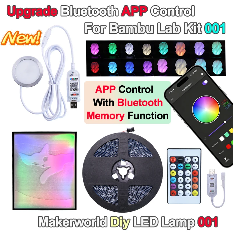 

Stirpe Light For Bambu Lab LED 001 NEW upgraded Lamp Kit 3d printing Diy With Bluetooth Control RGB Lamp for bambu LED Kit 001