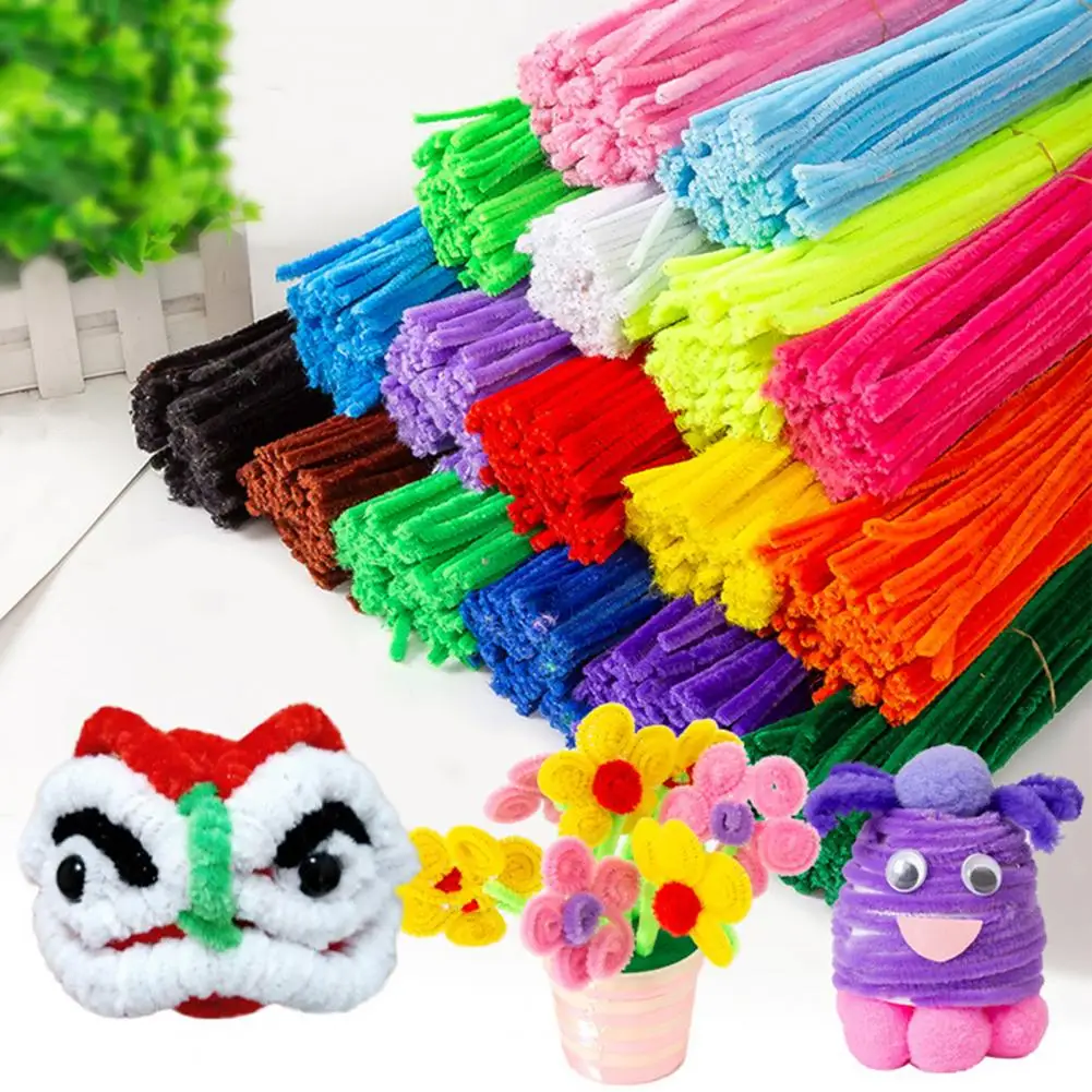 Colorful Chenille Pipe Cleaner for Kids, Pipe Cleaners, Educational Toy, Craft Supplies, 20 Colors, 30cm, 100Pcs