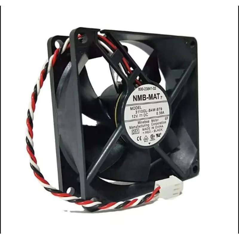 

NMB 3110GL-B4W-B79 DC 12V 0.38A 80x80x25mm 3-Wire Server Cooling Fan