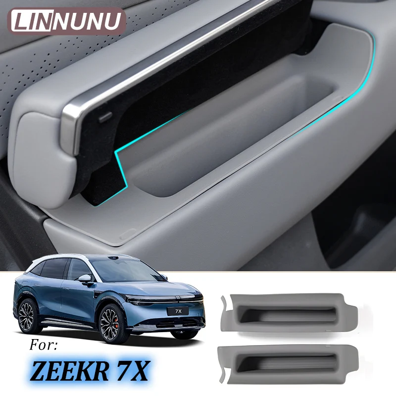 

LINNUNU Silicone car front door hidden handle storage box cover pad for Zeekr 7x 2025 2026 Interior accessories stain-resistant