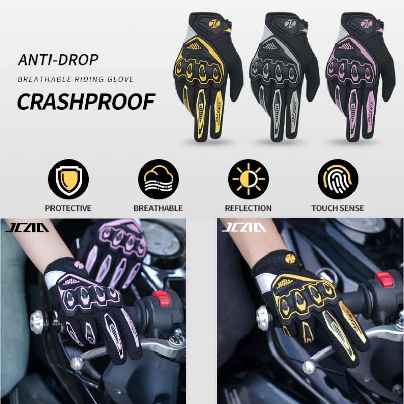 

Summer Motorcycle Gloves Men Women Breathable Anti-Slip Protective Riding Gloves Bike Off-road Motorbike Full Finger Moto Gloves