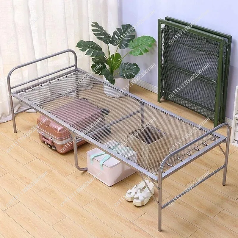 Furniture Folding Bed Single Lunch Break Bed Free Installation Rental Room Steel Steel