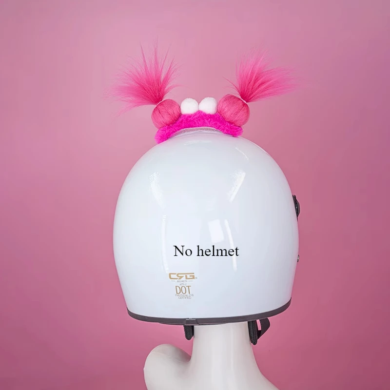 Cute Funny Helmet Decoration Braids Wigs Motorcycle Cycling Ski Helmet Funny Decor Accessories Sticker Double Horsetail Cat Ears