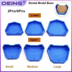 2/6Pcs Dental Model Base Silicon Plaster Model Base Denture Impression Tray Impression Dentistry Former Base Kit Dentist Tools
