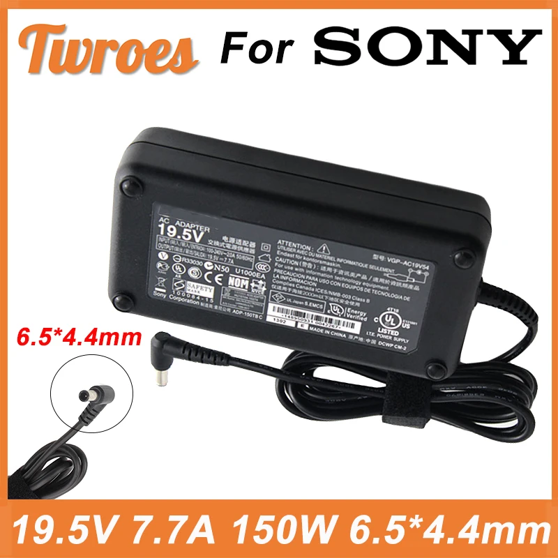 adaptador para laptop para sony vaio 150w 195v 77a 65x44 mm apto para sony vaio vgp ac19v17 vgp ac19v54 adp150tb pcga ac19v7 vpcl239fw vpcl238fc 01