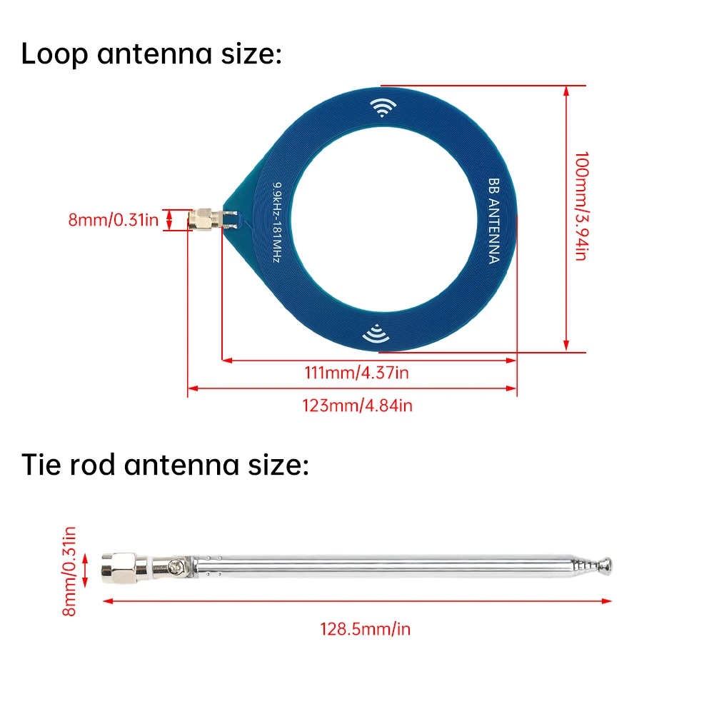 Tela colorida ips de 9.9-108mhz, 1.9 polegadas, si4732, mini rádio de ondas curtas, suporte para transmissão de banda completa lsb/usb/am/fm
