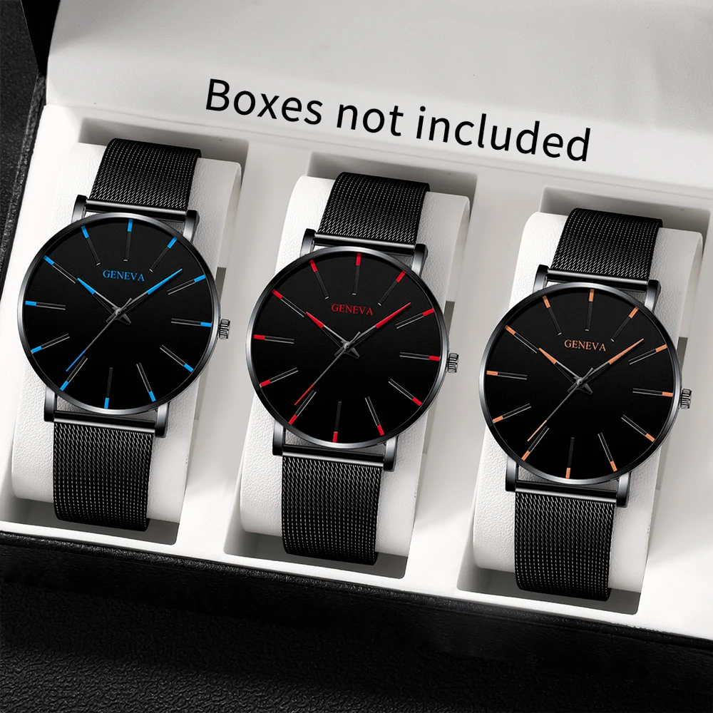 3-piece men's popular watch set, quartz watch combination, latest model, the choice of fashion enthusiasts