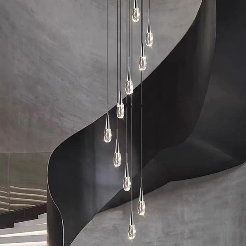 

Modern Crystal stair chandelier lights indoor lighting Ceiling lamp hanging light led Chandeliers for living room indoor lightin