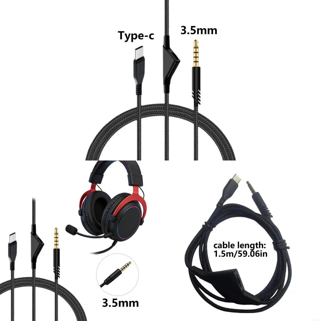 F42D Strong PVC Gaming Headset Extension Cord with Gold Plated Connectors 1.5 Meter Long Easy to Carry for A10/A40 Use