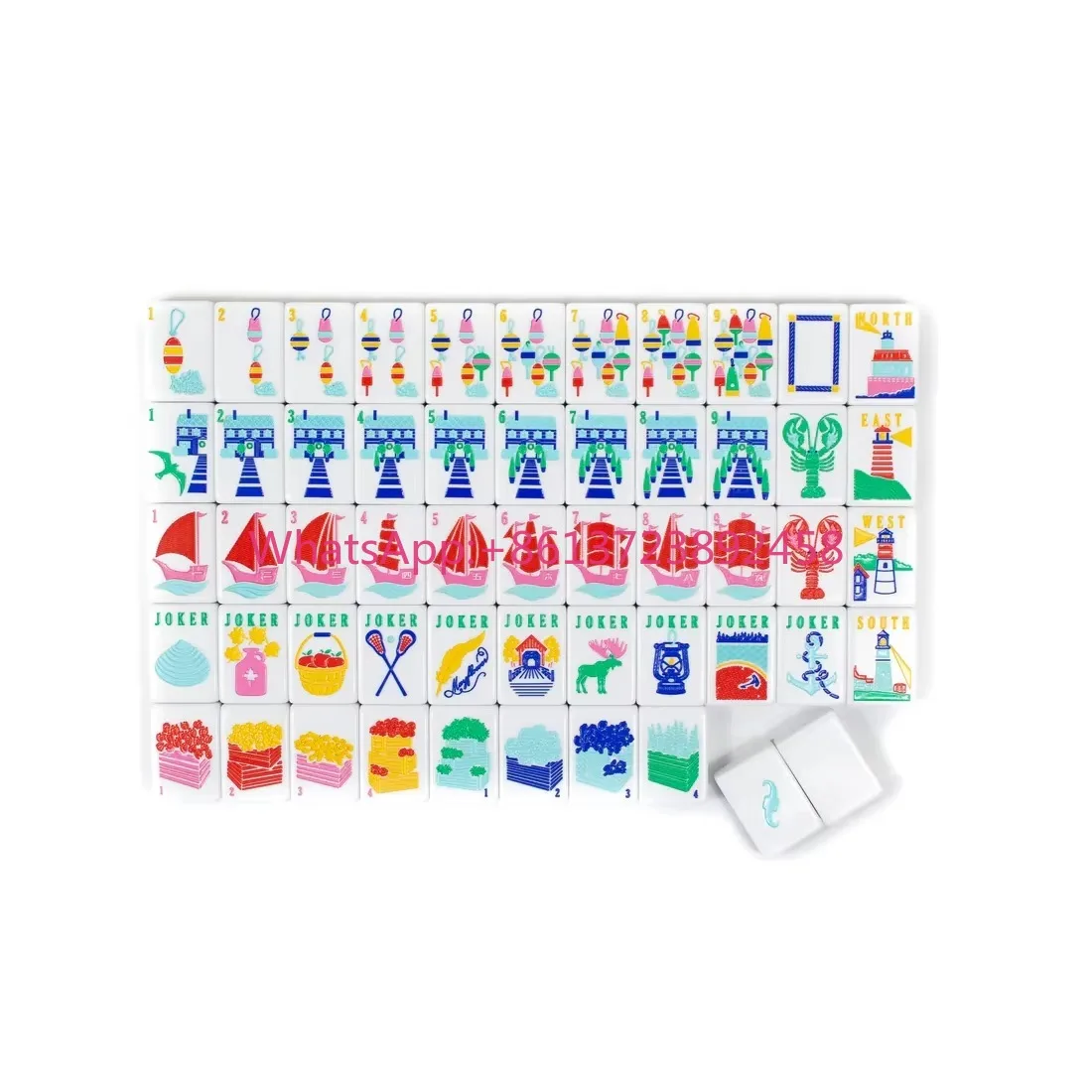 Luxury Modern American White Acrylic/Polyester 160pcs 4-Player Mahjong Tiles Custom Color Eco-Friendly Foldable Portable Indoor