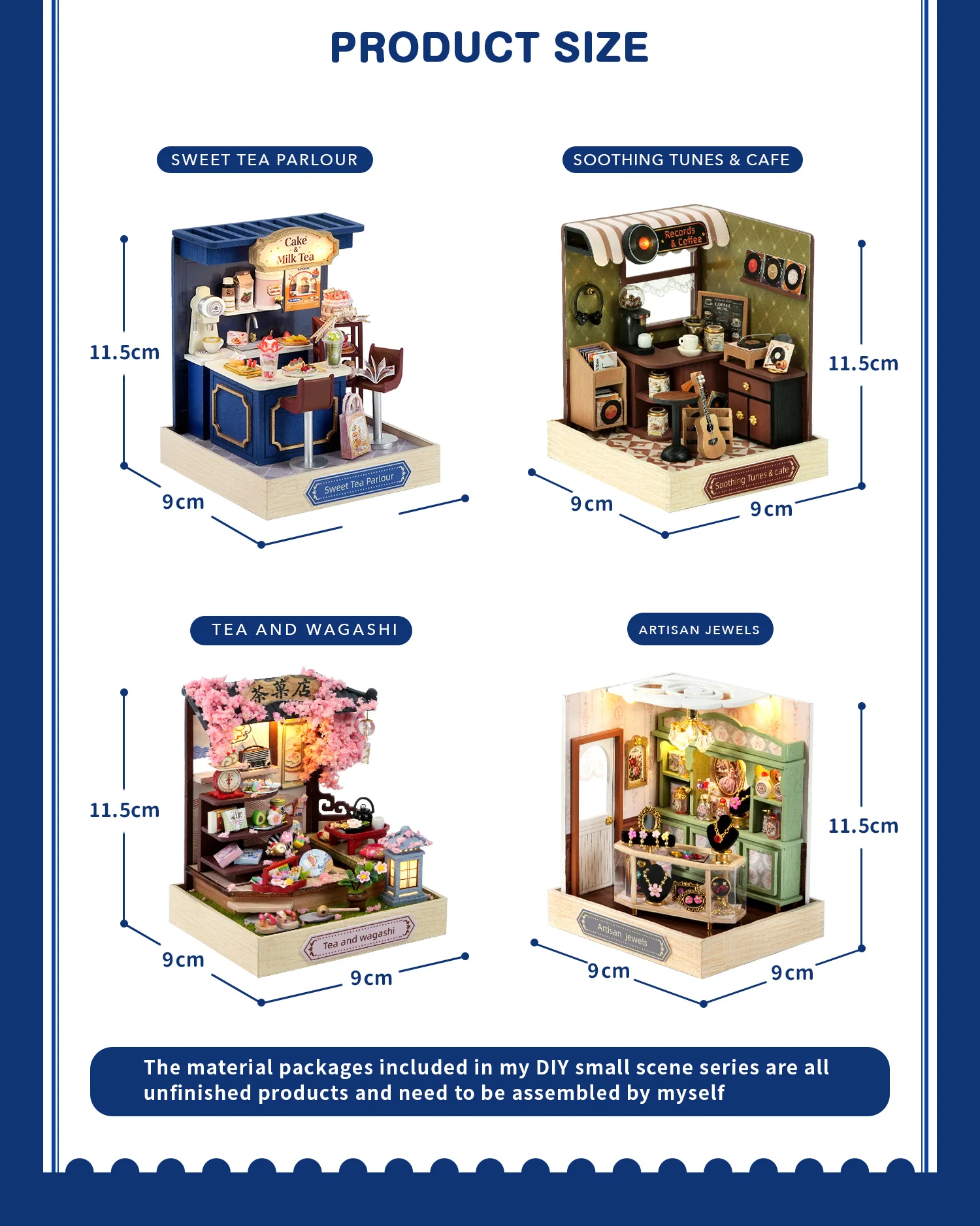 Miniature Doll House DIY Small House Kit Handmade 3D Puzzle Assembly Model Building Room Home Decor Wooden Craft Birthday Gifts