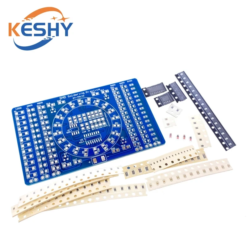 Zestaw do samodzielnego montażu: SMD NE555 CD4017 Obrotowe Migające LED Komponenty SMT LQFP44 Płytka do Ćwiczeń Lutowania Zestaw Treningowy Obwodów Elektronicznych DIY — zdjęcie produktu 5