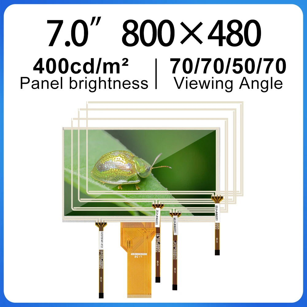 

7 inch LCD Screen AT070TN94 800*480 FPC RGB 50 Pins WVGA with Resistive Touch Panel Digitizer