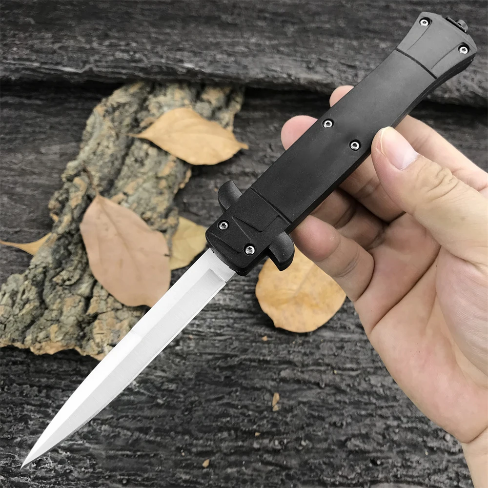 Black Italian Mafia Folding Knife 440C Steel 440C Blade ABS Handle Outdoor Survival Tool Hunting Tactical Knife