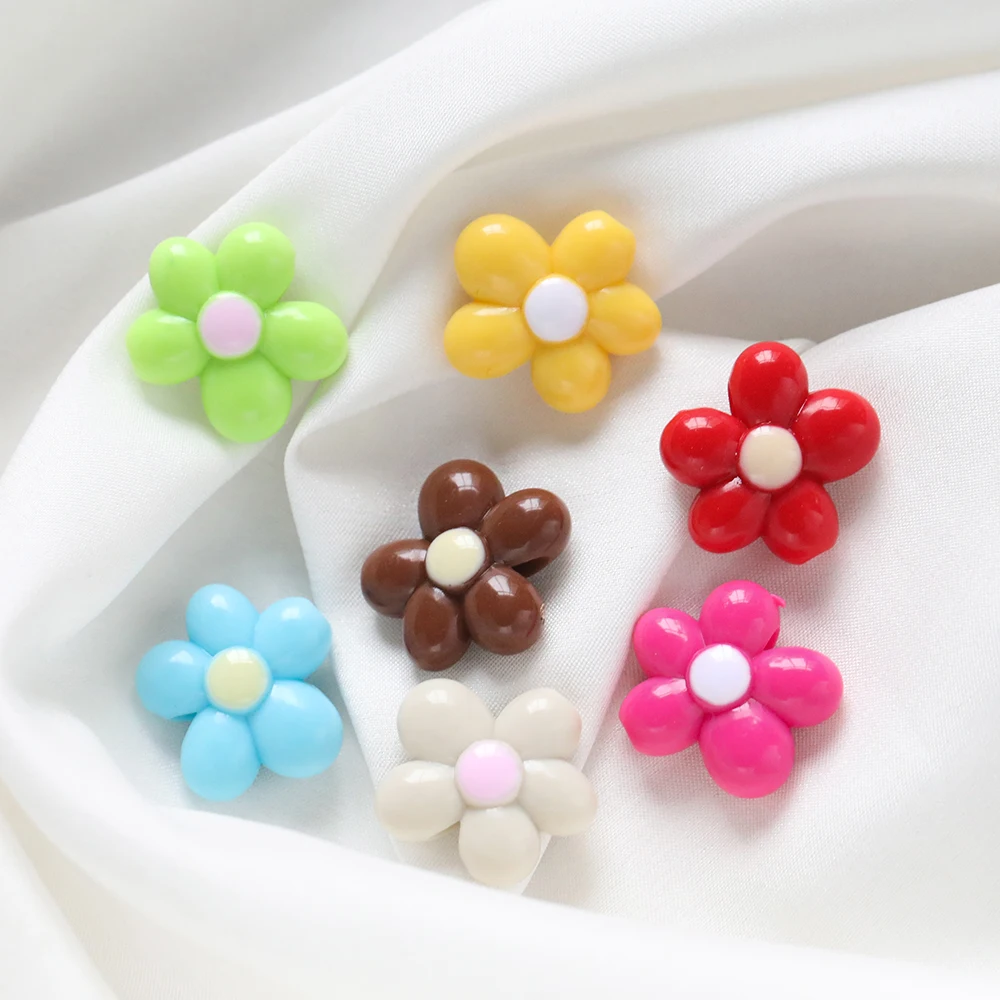 10pcs Daisy Small Flower Beads Acrylic Bead Loose Spacer Beads for DIY Jewelry Making Bracelets Necklaces Earrings - view 5